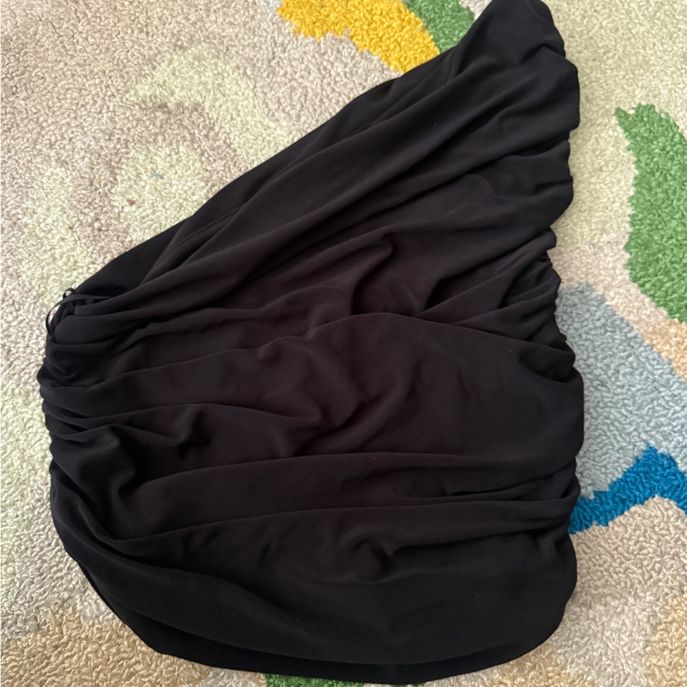 Express Black Draped One Shoulder Top